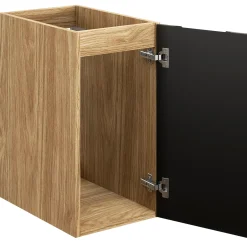 Garnero Arredamenti Mobile Bagno Sospeso-Mobile bagno sospeso 90cm con lavabo da incasso nero rovere Swim Nero - Rovere