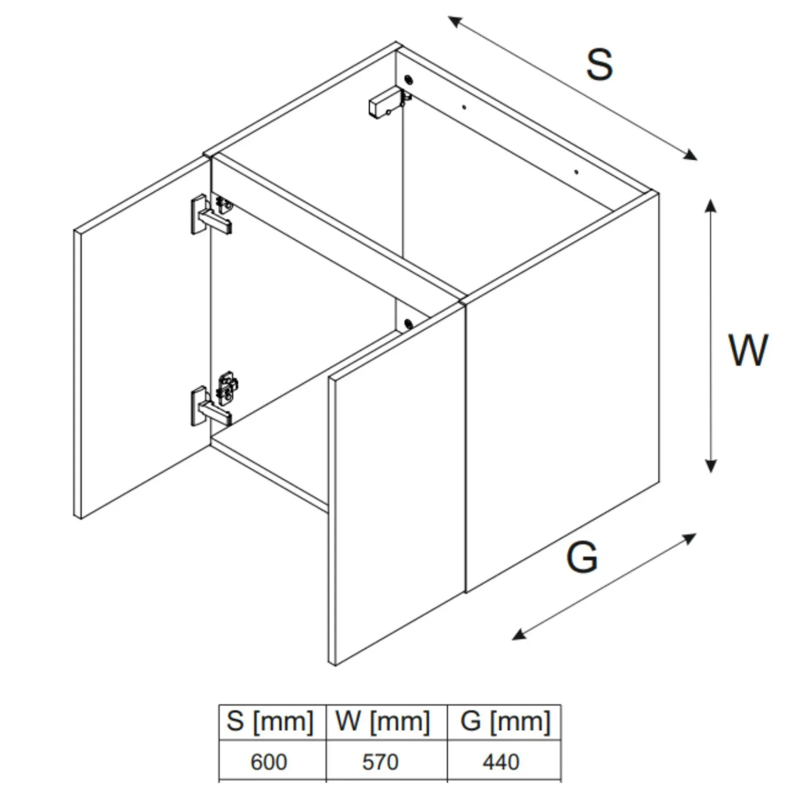 Garnero Arredamenti Mobile Bagno Sospeso-Mobile bagno sospeso 90cm con lavabo da incasso nero rovere Swim Nero - Rovere