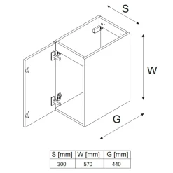 Garnero Arredamenti Mobile Bagno Sospeso-Mobile bagno sospeso 90cm con lavabo da incasso nero rovere Swim Nero - Rovere