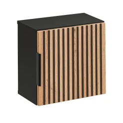 Garnero Arredamenti Mobile Bagno Sospeso-Mobile bagno sospeso 120cm cm con 2 lavabi da appoggio, 2 specchi, colonna e cubotti quercia antracite Limpid