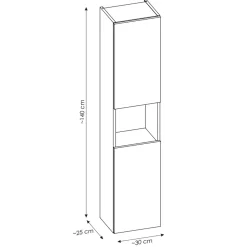 Garnero Arredamenti Mobile Bagno Sospeso-Mobile bagno sospeso 60cm con colonna rovere Rovery