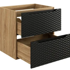 Garnero Arredamenti Mobile Bagno Sospeso-Mobile bagno sospeso 70cm con lavabo da incasso nero rovere Swim Nero - Rovere