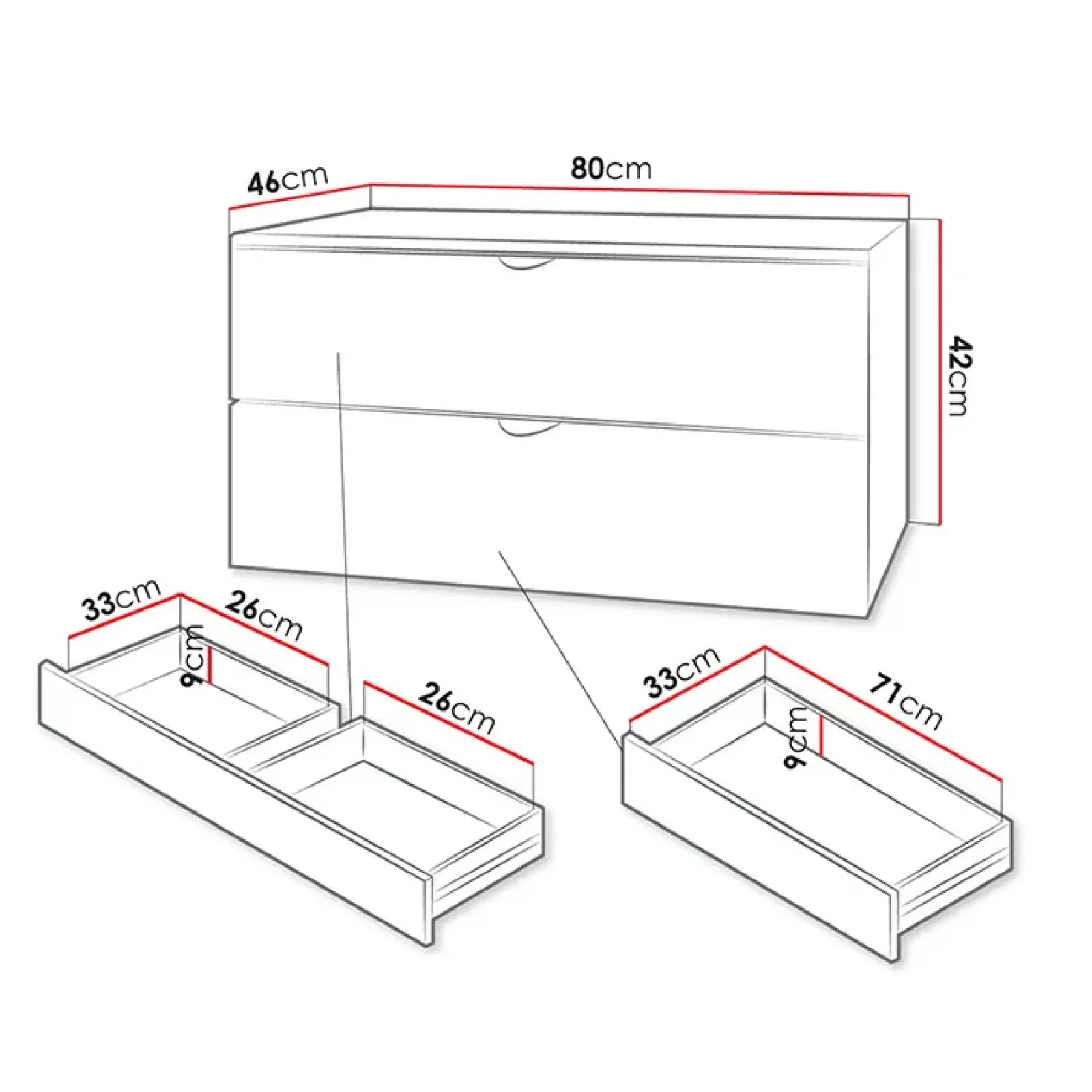 Garnero Arredamenti Mobile Bagno Sospeso-Mobile bagno sospeso 80cm con lavabo 2 cassetti bianco Hakone 4 Bianco Lucido