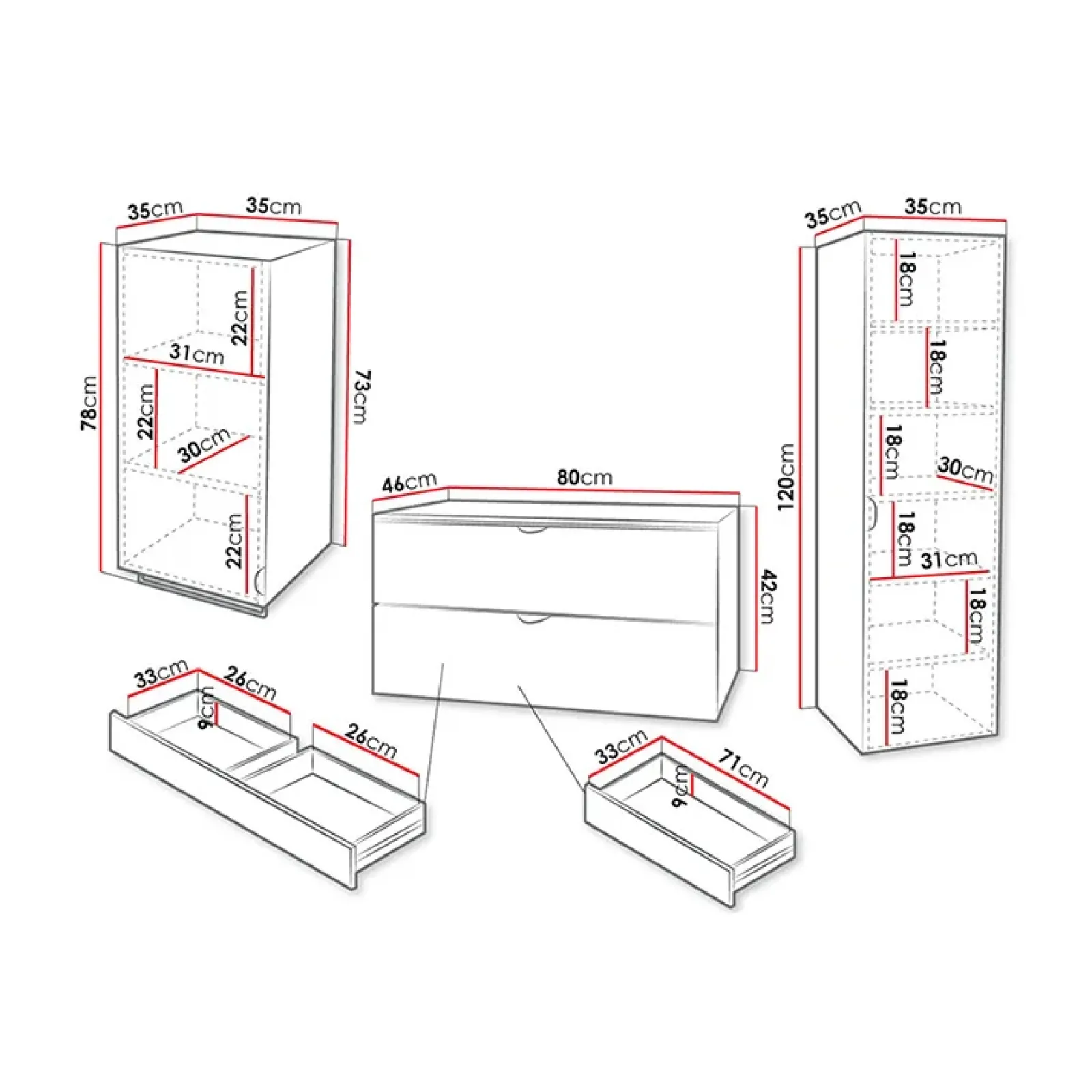 Garnero Arredamenti Mobile Bagno Sospeso-Mobile bagno sospeso 80cm con colonna e pensile bianco Hakone Bianco Lucido