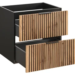 Garnero Arredamenti Mobile Bagno Sospeso-Mobile bagno sospeso 60cm cm con lavabo quercia antracite Limpid