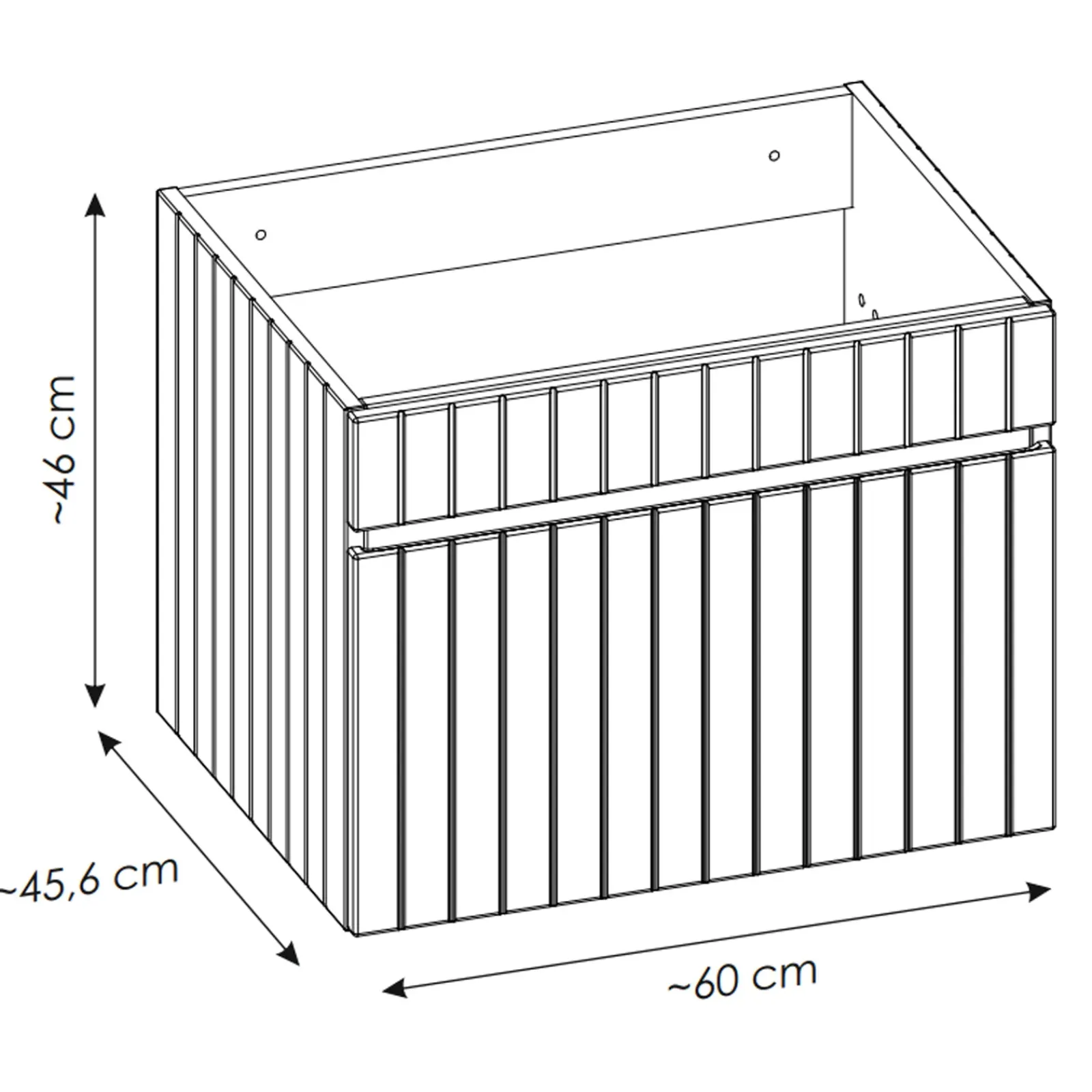 Garnero Arredamenti Mobile Bagno Sospeso-Mobile bagno sospeso 60cm cannettato con lavabo, colonna e specchio Autentic Bianco