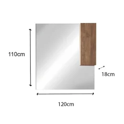 Garnero Arredamenti Mobile Bagno Sospeso-Mobile bagno sospeso 120cm con doppio lavabo e specchio rovere Alvarez