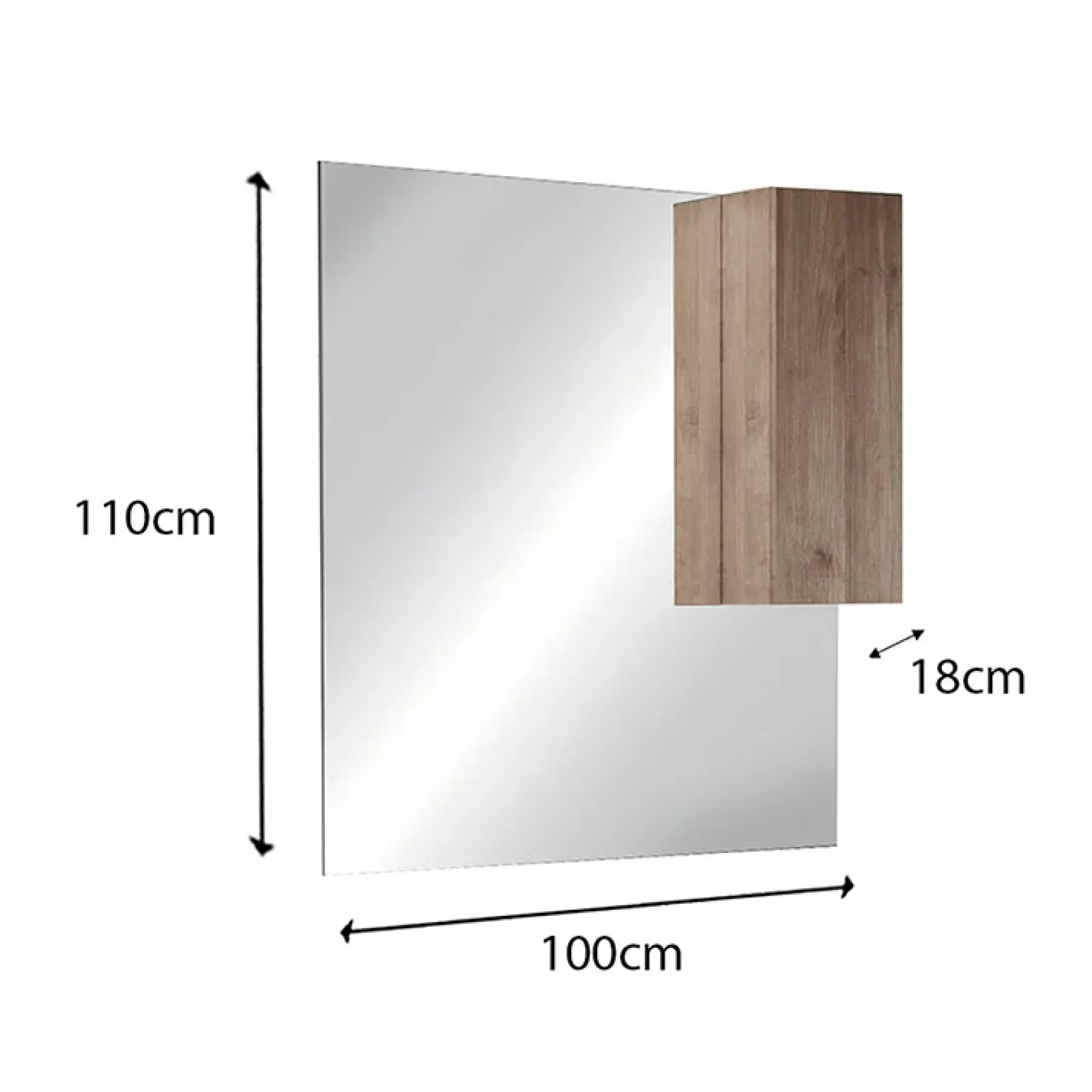 Garnero Arredamenti Mobile Bagno Sospeso-Mobile bagno sospeso 100cm con lavabo e specchio rovere Alvarez