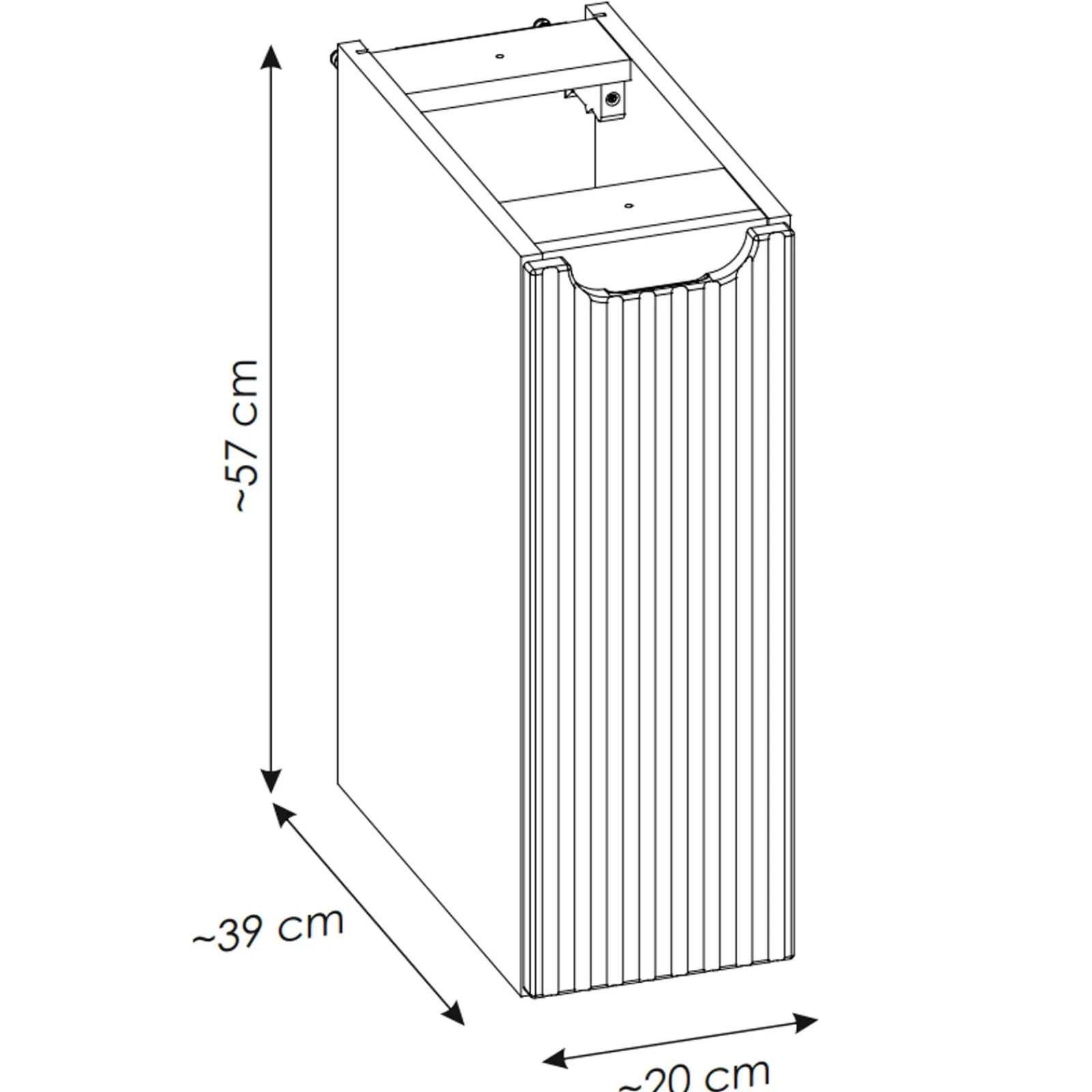 Garnero Arredamenti Mobile Bagno Sospeso-Mobile bagno sospeso 140cm cannettato 4 cassetti beige bianco Cleany Beige - Bianco