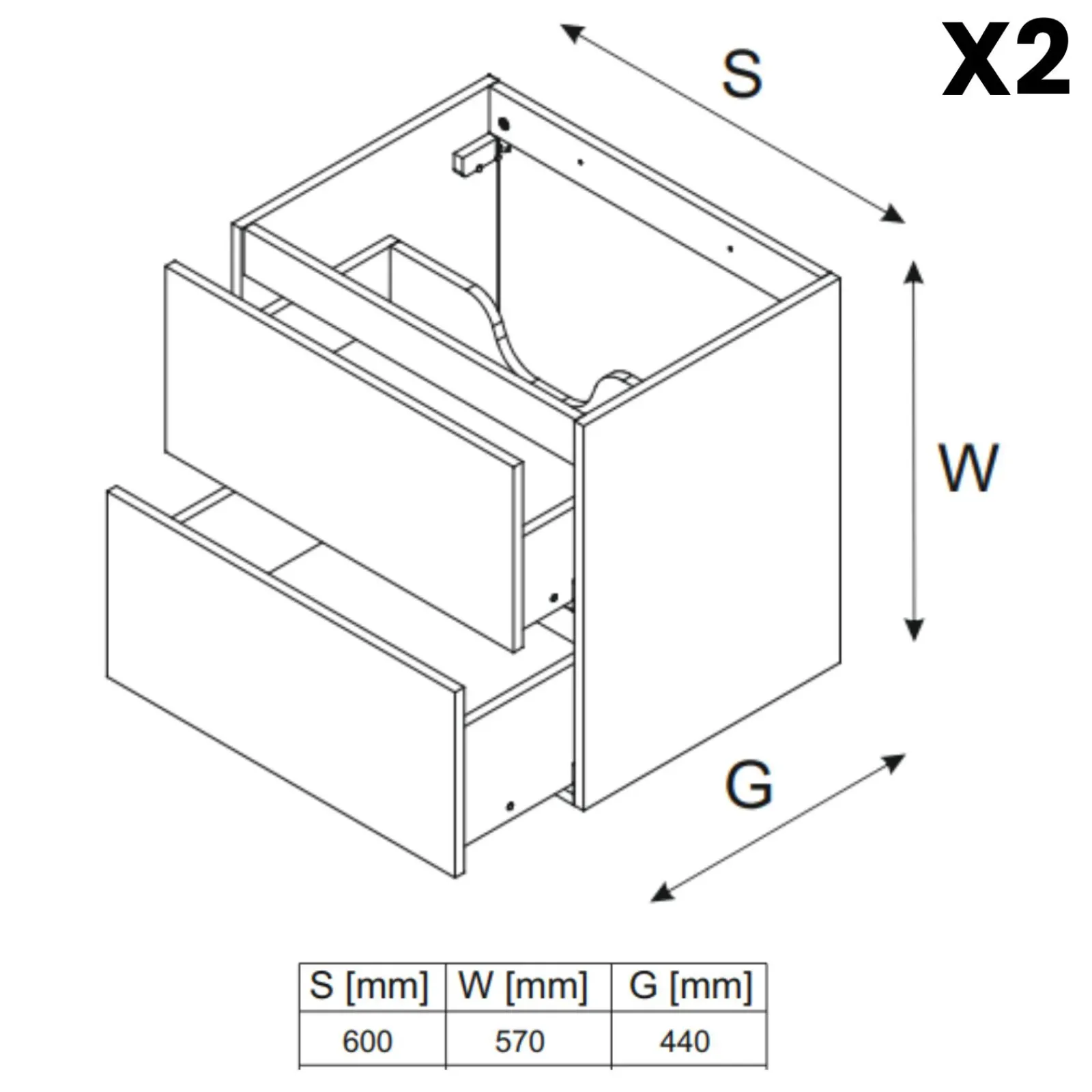 Garnero Arredamenti Mobile Bagno Sospeso-Mobile bagno sospeso 120cm con doppio lavabo da incasso beige rovere Swim