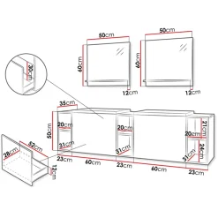 Garnero Arredamenti Mobile Bagno Sospeso-Mobile bagno sospeso 190cm con doppio lavabo e specchi serigrafato bianco Baden 4 Bianco Lucido
