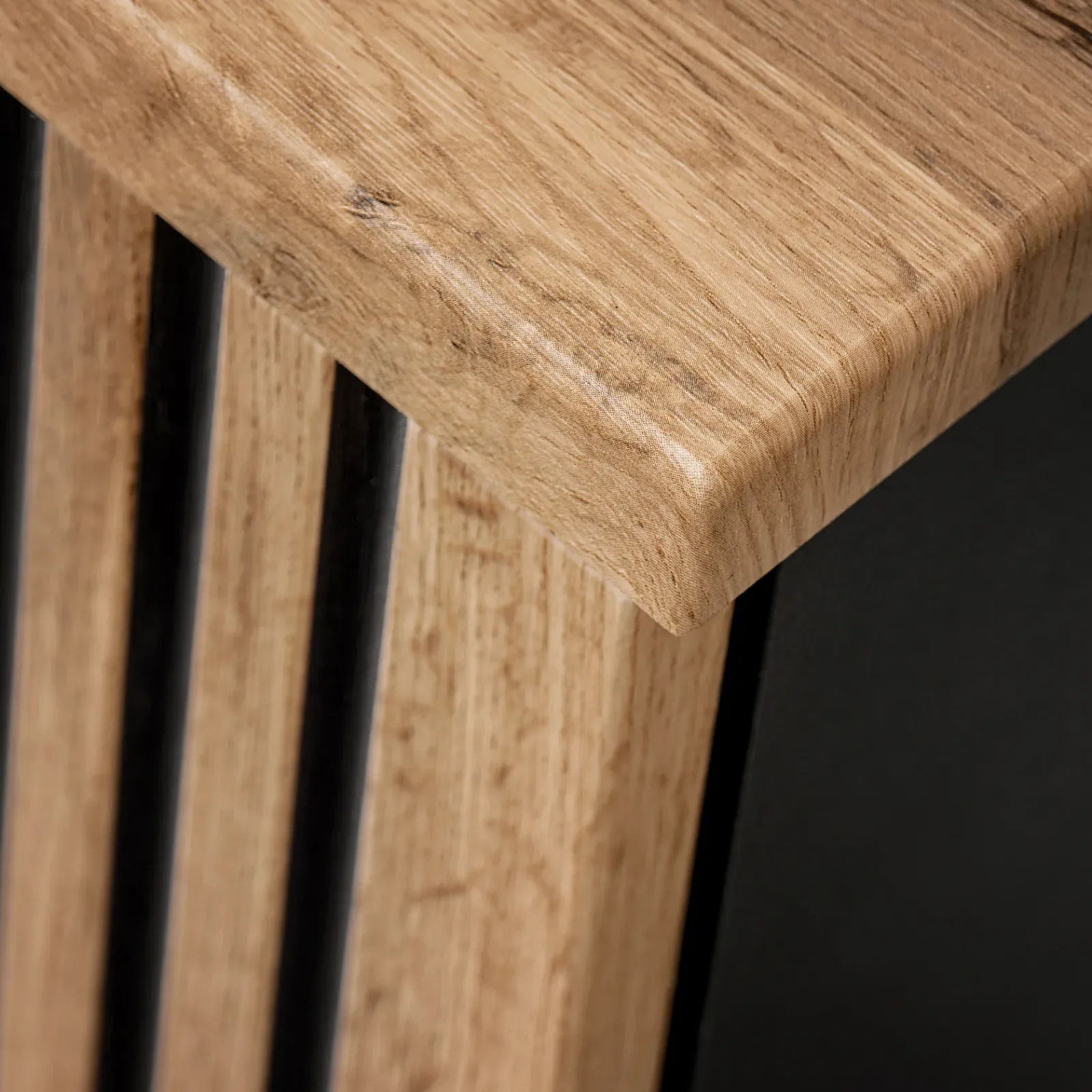 Garnero Arredamenti Mobile Bagno Sospeso-Mobile bagno sospeso 80cm cm 2 cassetti 2 vani quercia antracite Limpid