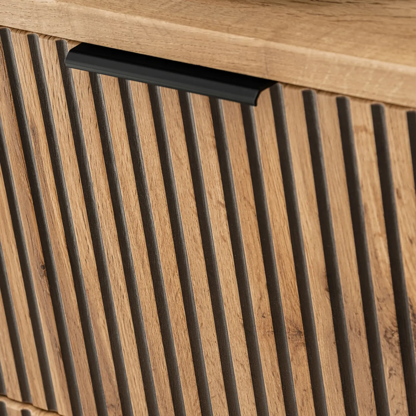 Garnero Arredamenti Mobile Bagno Sospeso-Mobile bagno sospeso 80cm cm 2 cassetti 2 vani quercia antracite Limpid