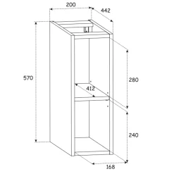 Garnero Arredamenti Mobile Bagno Sospeso-Mobile bagno sospeso 80cm cm 2 cassetti 2 vani quercia antracite Limpid