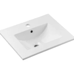 Garnero Arredamenti Mobile Bagno Sospeso-Mobile bagno sospeso 50cm cannettato con lavabo 2 ante Cleany Beige