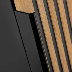 Garnero Arredamenti Mobile Bagno Sospeso-Mobile bagno sospeso 120cm cm con 2 lavabi da incasso, 2 specchi, colonna e cubotti quercia antracite Limpid