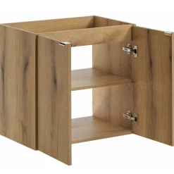 Garnero Arredamenti Mobile Bagno Sospeso-Mobile bagno sospeso 120cm con 2 lavabi e colonna rovere Rovery