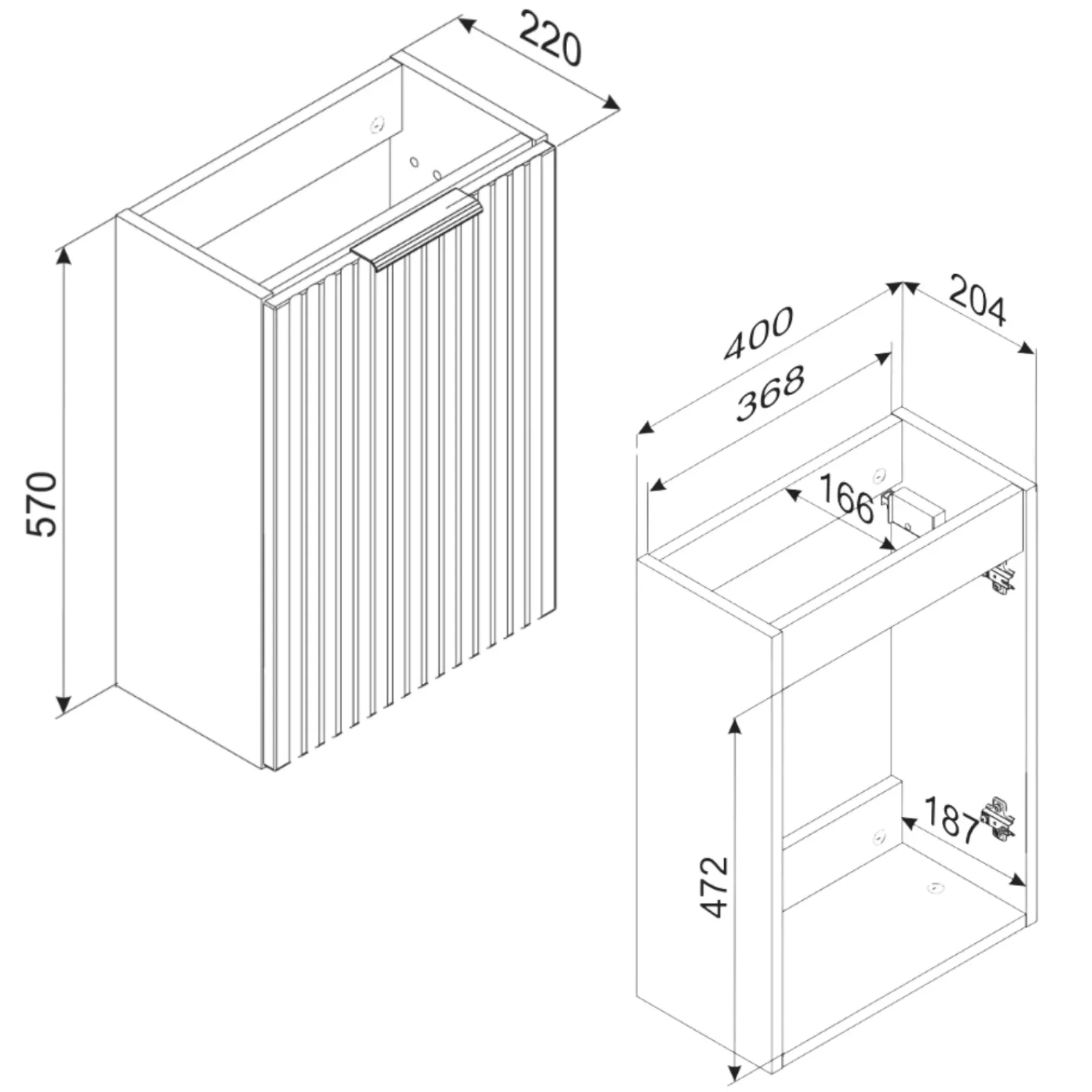 Garnero Arredamenti Mobile Bagno Sospeso-Mobile bagno sospeso 40cm cm con lavabo quercia antracite Limpid