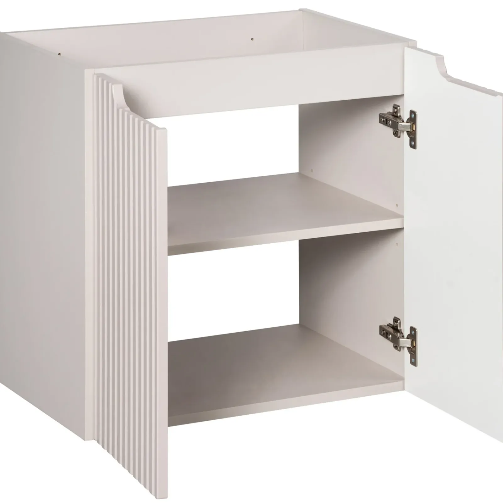 Garnero Arredamenti Mobile Bagno Sospeso-Mobile bagno sospeso 60cm cannettato con lavabo 2 ante Cleany Beige