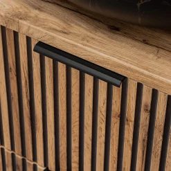 Garnero Arredamenti Mobile Bagno Sospeso-Mobile bagno sospeso 80cm cm con lavabo, specchio, colonna e cubotti quercia antracite Limpid