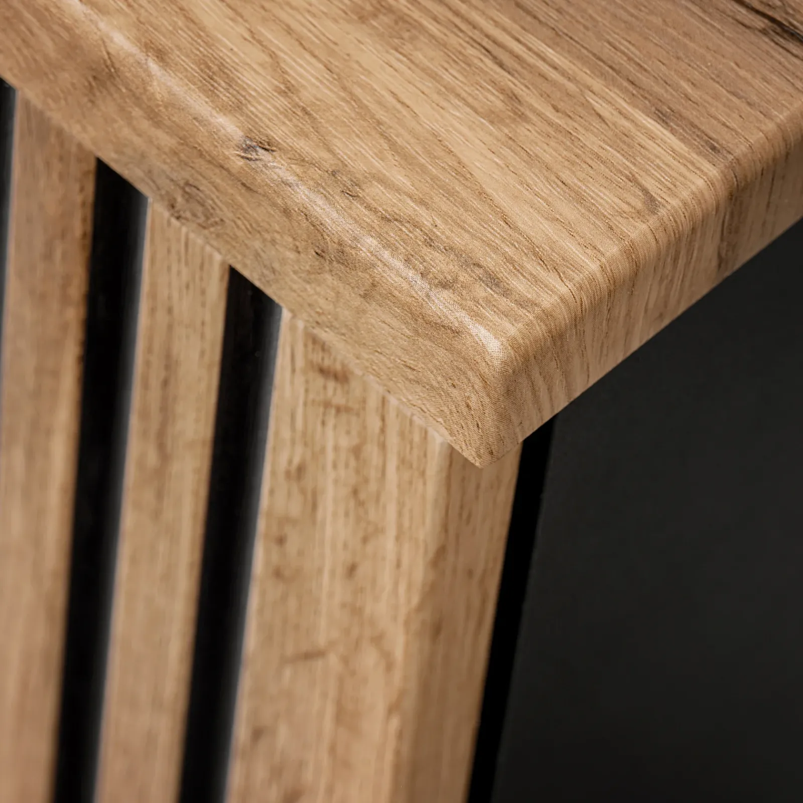 Garnero Arredamenti Mobile Bagno Sospeso-Mobile bagno sospeso 80cm cm con lavabo, specchio, colonna e cubotti quercia antracite Limpid