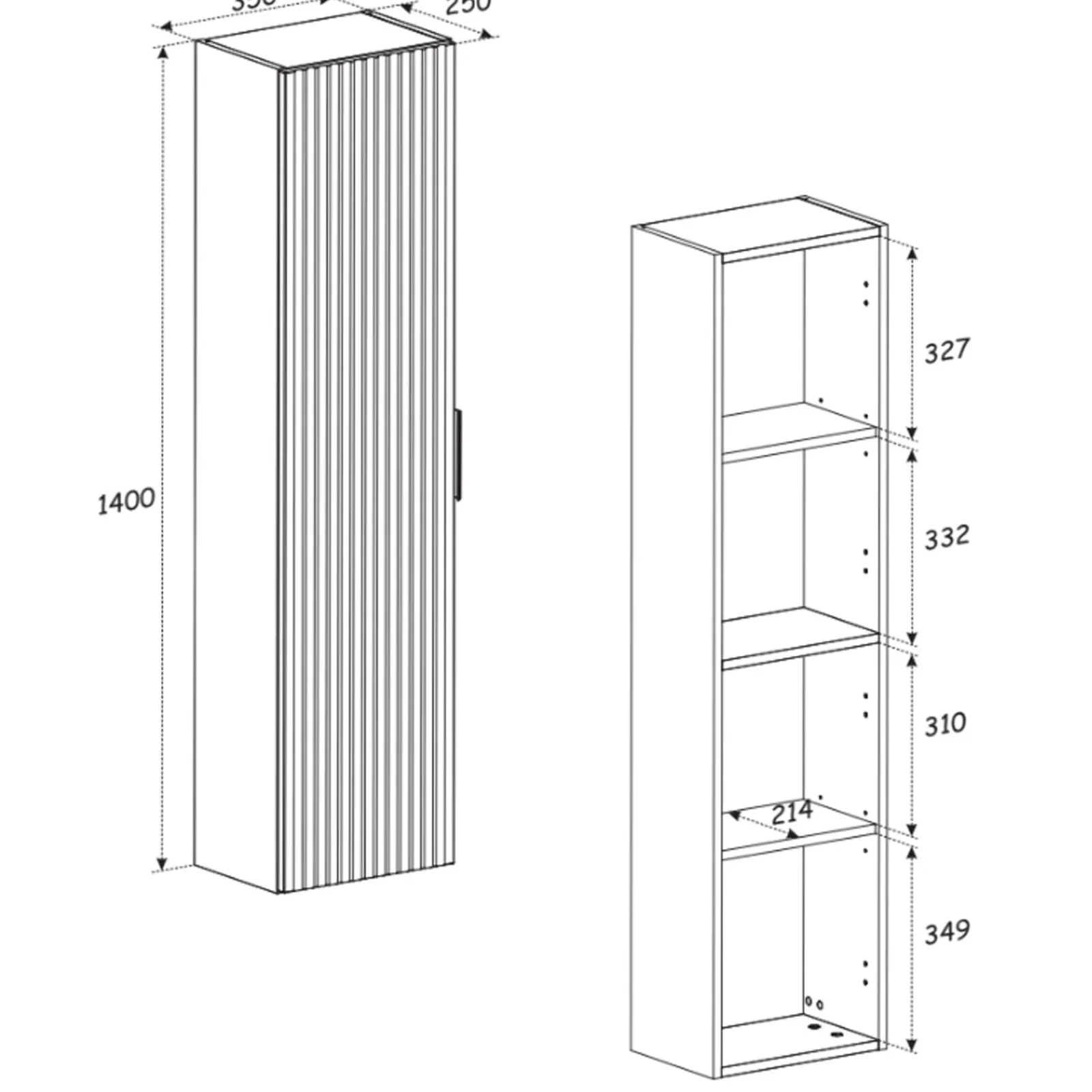 Garnero Arredamenti Mobile Bagno Sospeso-Mobile bagno sospeso 80cm cm con lavabo, specchio, colonna e cubotti quercia antracite Limpid