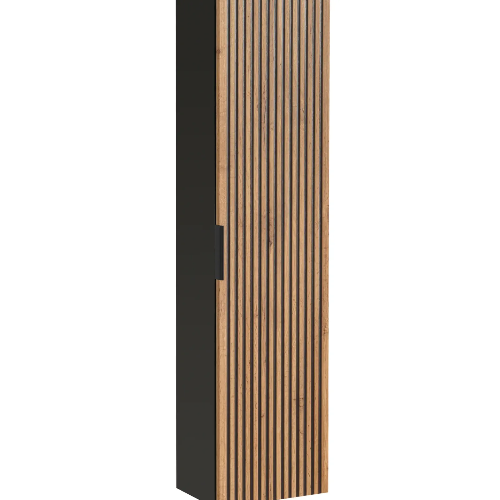 Garnero Arredamenti Mobile Bagno Sospeso-Mobile bagno sospeso 80cm cm con lavabo, specchio, colonna e cubotti quercia antracite Limpid