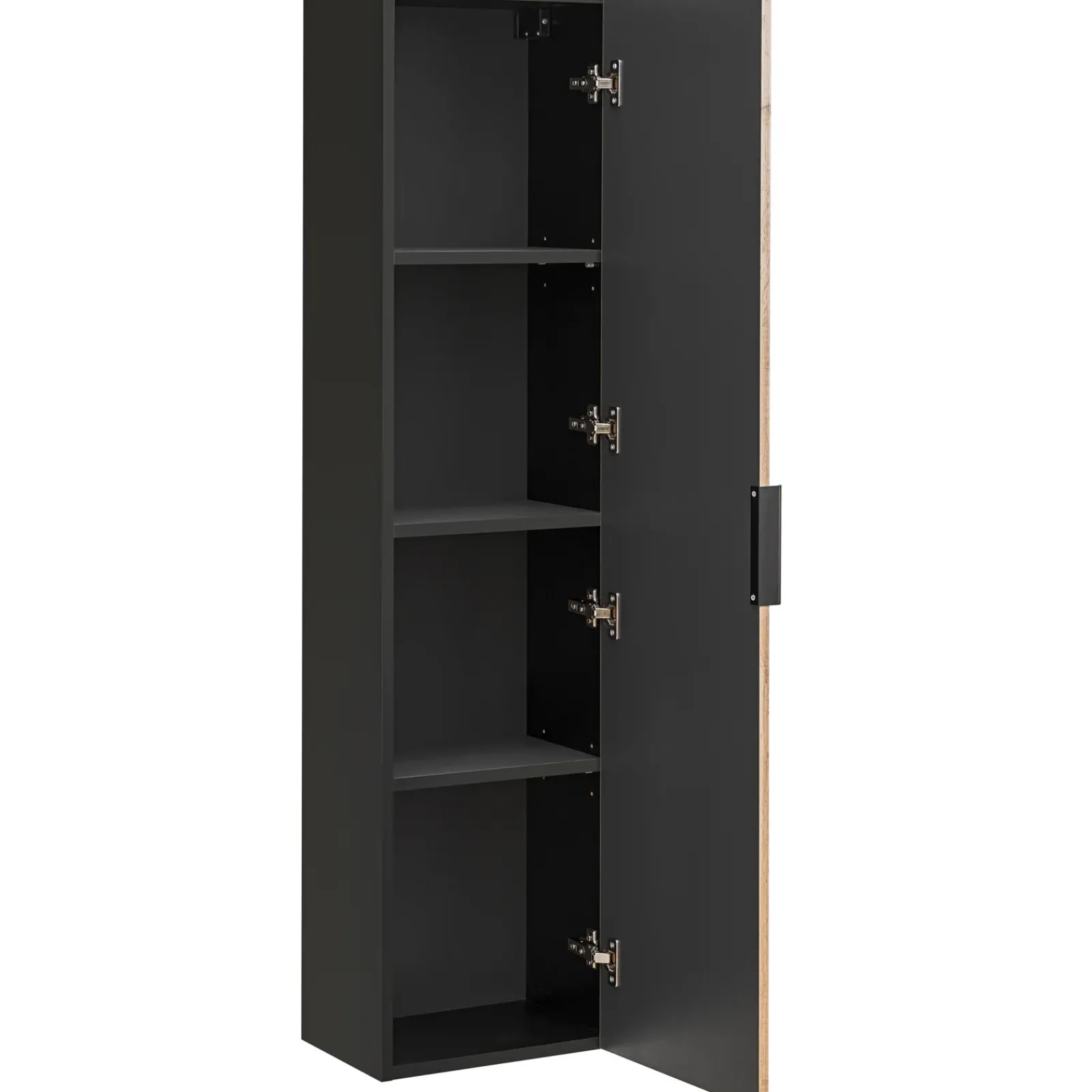 Garnero Arredamenti Mobile Bagno Sospeso-Mobile bagno sospeso 80cm cm con lavabo, specchio, colonna e cubotti quercia antracite Limpid