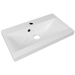Garnero Arredamenti Mobile Bagno Sospeso-Mobile bagno sospeso 60cm con lavabo, specchio e 2 colonne grigio lucido bianco Luz Grigio - Bianco Lucido