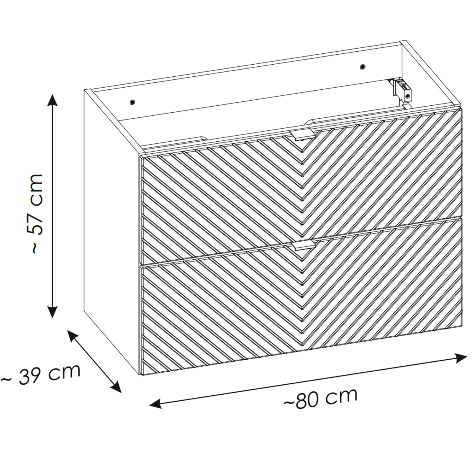 Garnero Arredamenti Mobile Bagno Sospeso-Mobile bagno sospeso 80cm con lavabo 2 cassetti beige cashmere Neutry