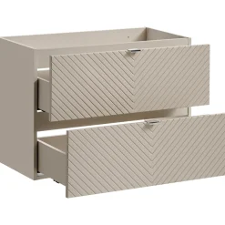 Garnero Arredamenti Mobile Bagno Sospeso-Mobile bagno sospeso 80cm con lavabo 2 cassetti beige cashmere Neutry