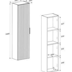 Garnero Arredamenti Mobile Bagno Sospeso-Mobile bagno sospeso 120cm cm con 2 lavabi da incasso, 2 specchi e colonna quercia antracite Limpid