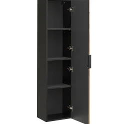 Garnero Arredamenti Mobile Bagno Sospeso-Mobile bagno sospeso 120cm cm con 2 lavabi da incasso, 2 specchi e colonna quercia antracite Limpid