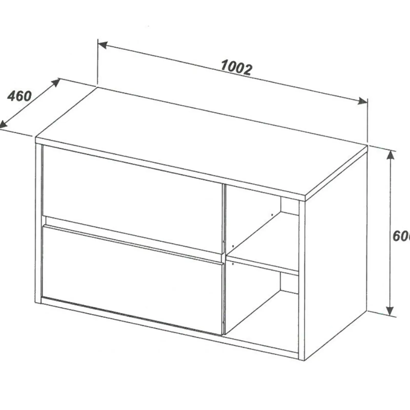 Garnero Arredamenti Mobile Bagno Sospeso-Mobile bagno sospeso 100cm con lavabo, mobile specchio e colonna rovere antracite Stony