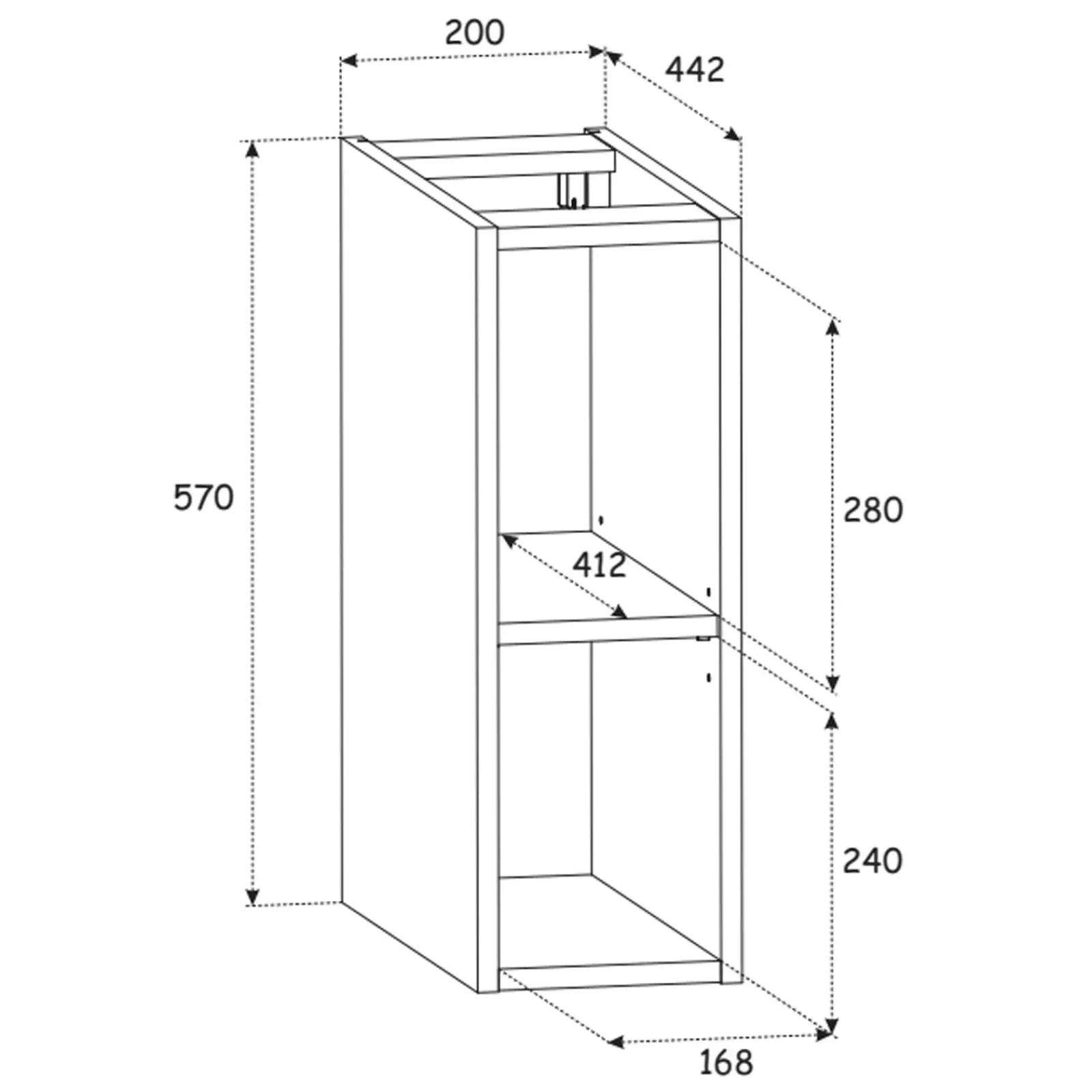 Garnero Arredamenti Mobile Bagno Sospeso-Mobile bagno sospeso 80cm cannettato 2 cassetti e vani bianco rovere Cleany Bianco Opaco