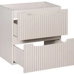 Garnero Arredamenti Mobile Bagno Sospeso-Mobile bagno sospeso 80cm cannettato 2 cassetti e vani rovere Cleany Beige