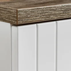 Garnero Arredamenti Mobile Bagno Sospeso-Mobile bagno sospeso 140cm cannettato 2 cassettoni quercia Autentic Bianco