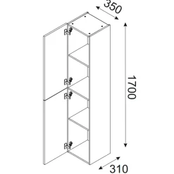 Garnero Arredamenti Mobile Bagno Sospeso-Mobile bagno sospeso 100cm con lavabo e colonna nero rovere Swim