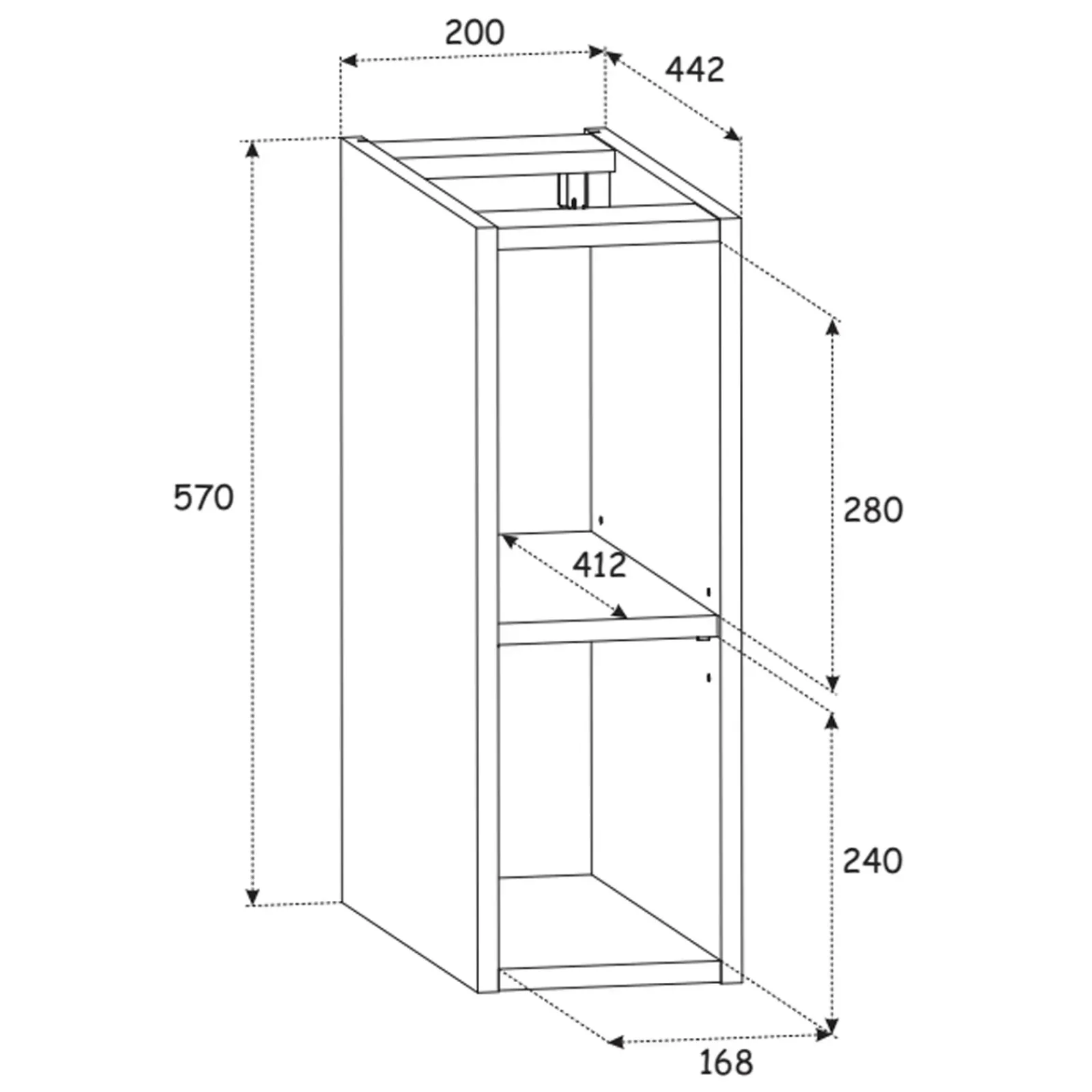 Garnero Arredamenti Mobile Bagno Sospeso-Mobile bagno sospeso 80cm cannettato 2 cassetti e vani rovere Cleany Nero