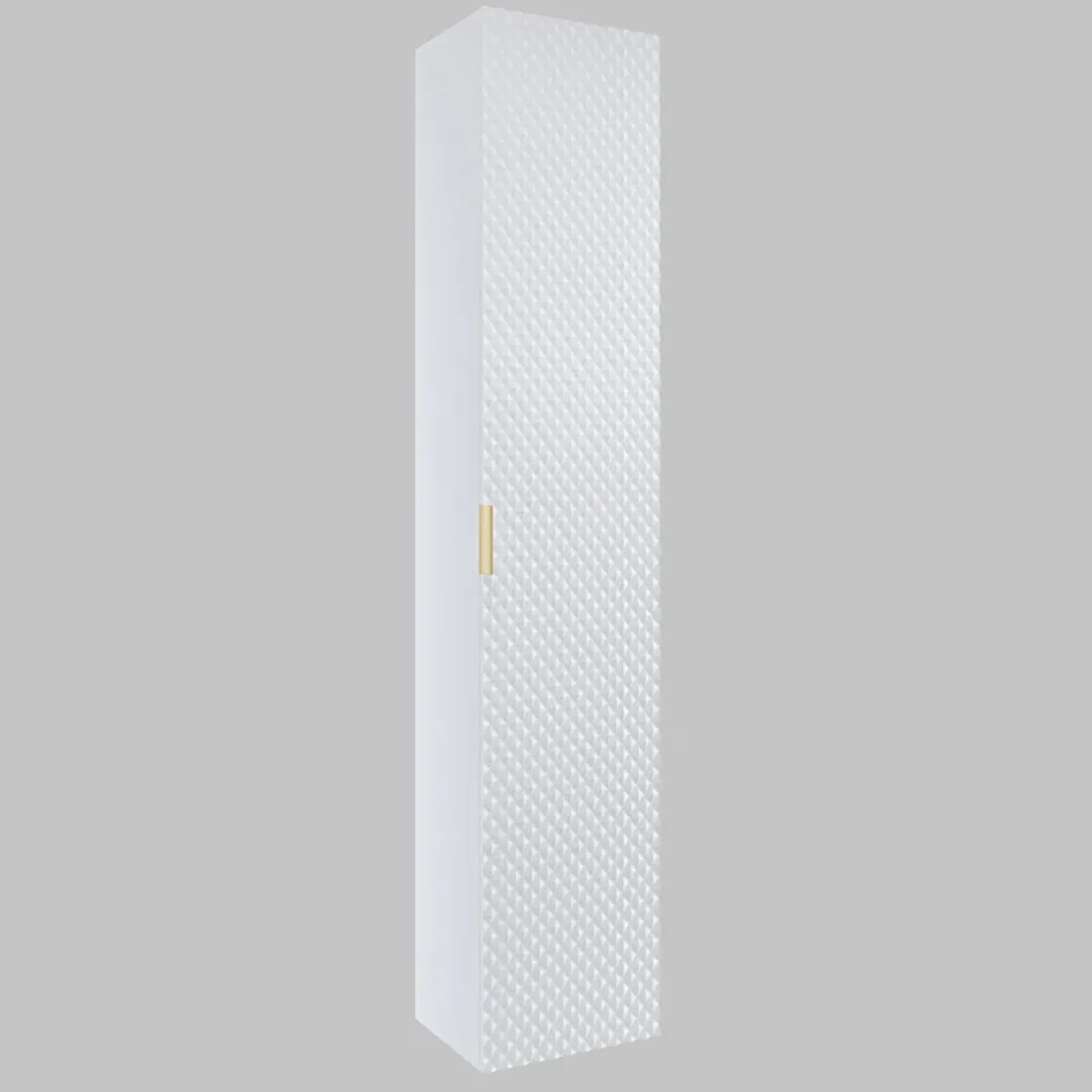 Garnero Arredamenti Mobile Bagno Sospeso-Mobile bagno sospeso 80cm con colonna bianco frontali decorati Konny Bianco Lucido - Bianco opaco