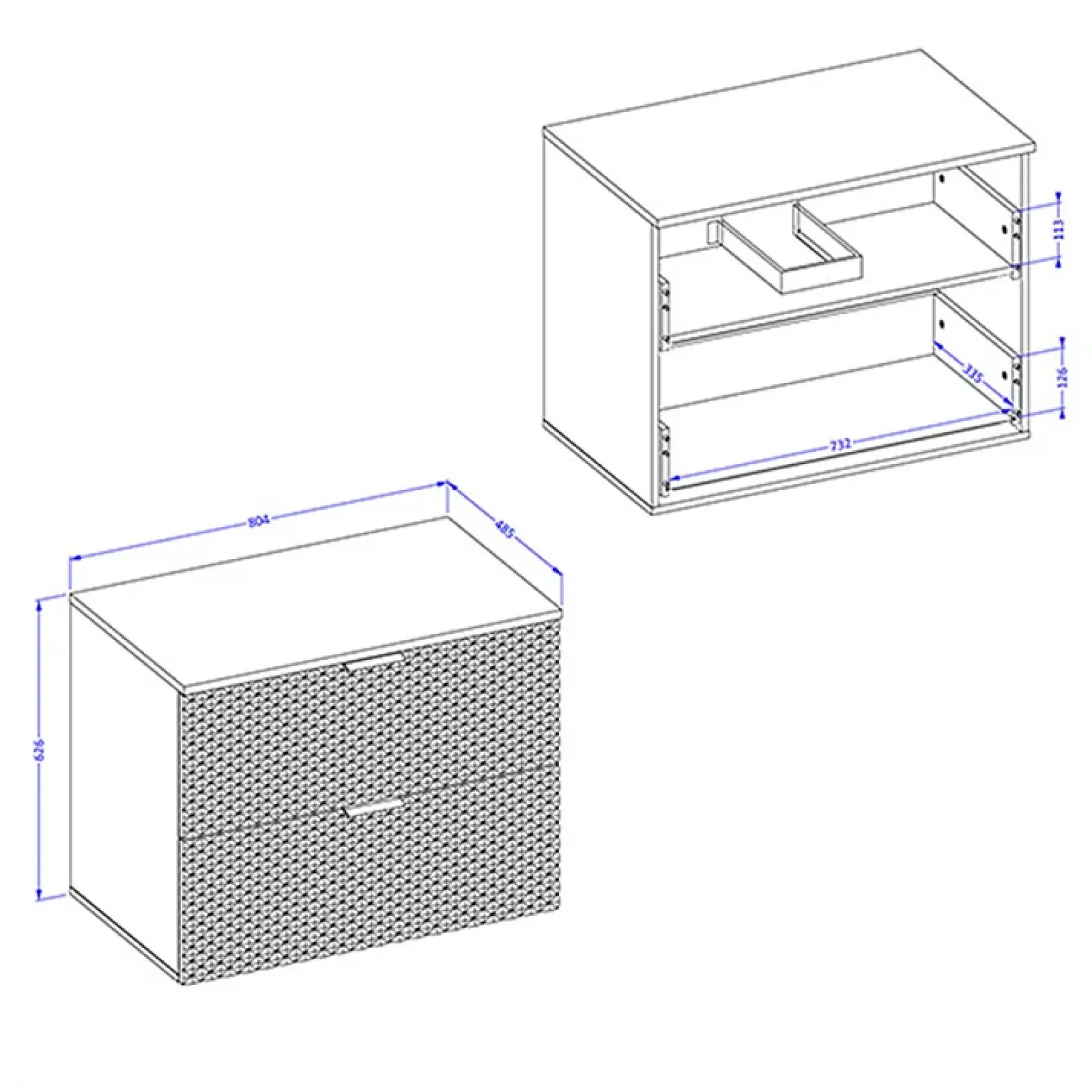 Garnero Arredamenti Mobile Bagno Sospeso-Mobile bagno sospeso 80cm con colonna bianco frontali decorati Konny Bianco Lucido - Bianco opaco