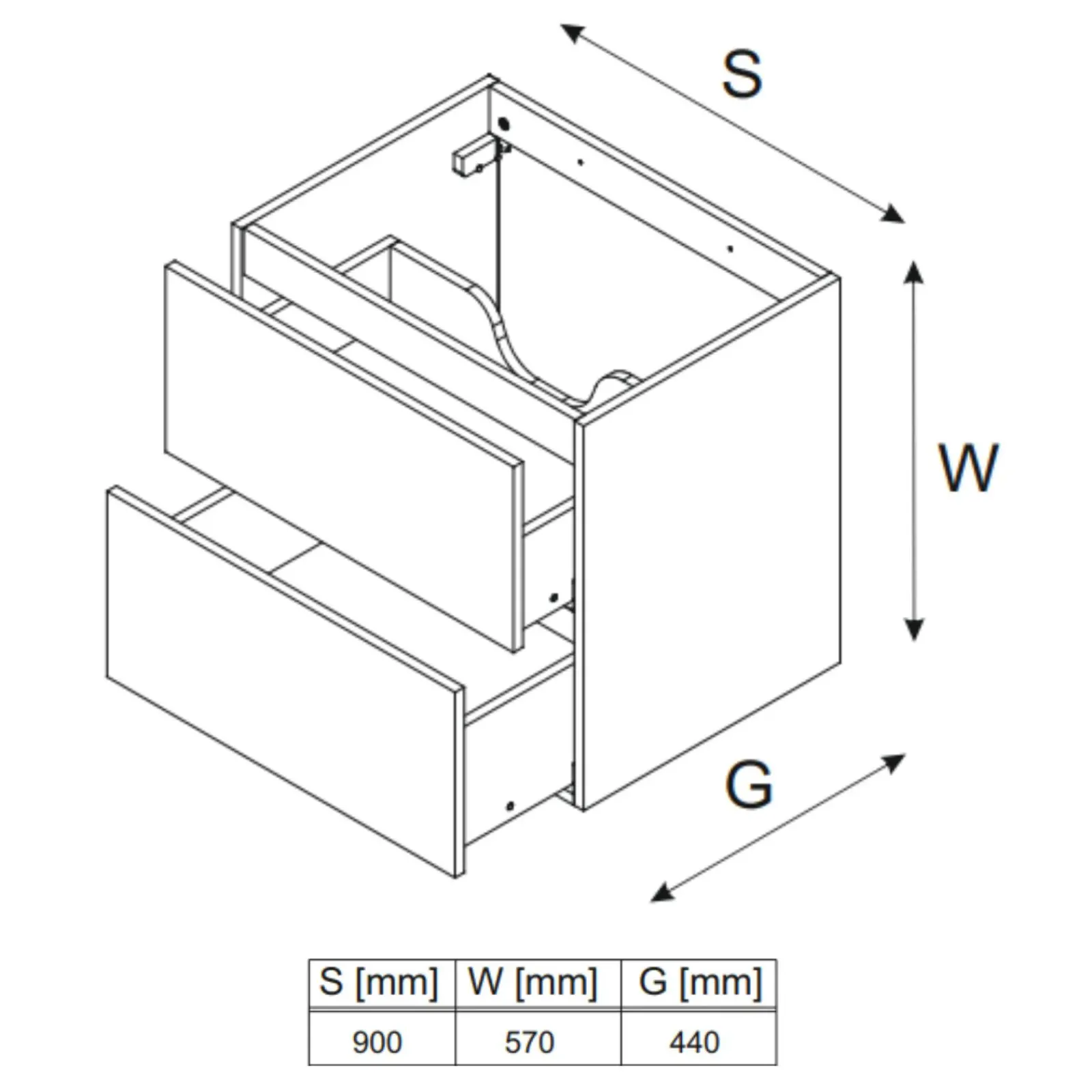 Garnero Arredamenti Mobile Bagno Sospeso-Mobile bagno sospeso 120cm con lavabo da incasso nero rovere Swim Nero - Rovere