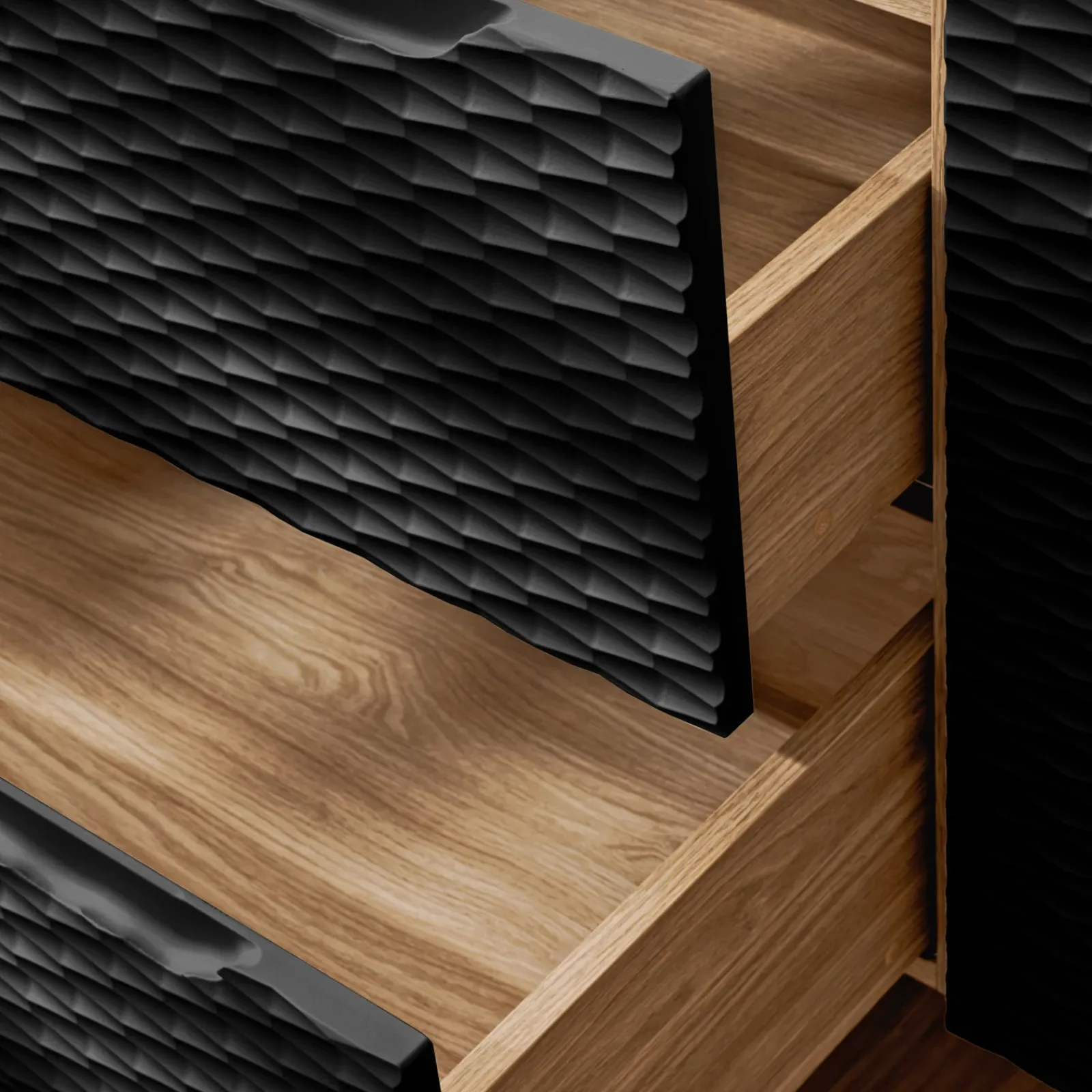 Garnero Arredamenti Mobile Bagno Sospeso-Mobile bagno sospeso 120cm con lavabo da incasso nero rovere Swim Nero - Rovere