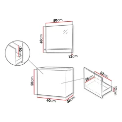 Garnero Arredamenti Mobile Bagno Sospeso-Mobile bagno sospeso 60cm con lavabo e specchio serigrafato nero Baden 10 Nero Lucido