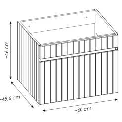 Garnero Arredamenti Mobile Bagno Sospeso-Mobile bagno sospeso 60cm cannettato con lavabo da incasso, colonna e specchio bianco Autentic