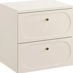 Garnero Arredamenti Mobile Bagno Sospeso-Mobile bagno sospeso 60cm fresato 2 cassetti beige Sand