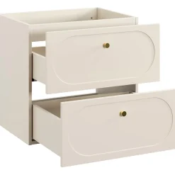 Garnero Arredamenti Mobile Bagno Sospeso-Mobile bagno sospeso fresato 60cm con colonna beige Sand