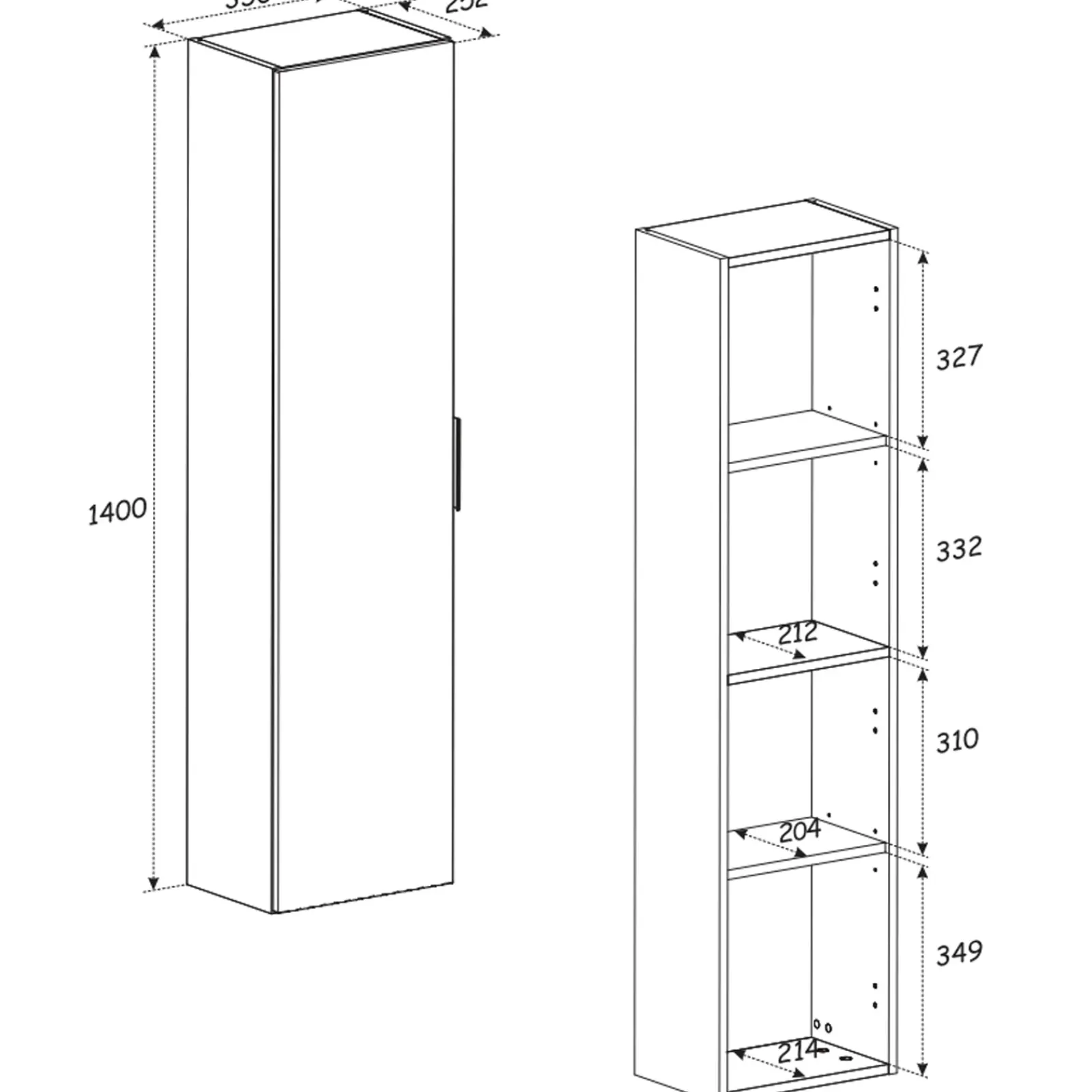 Garnero Arredamenti Mobile Bagno Sospeso-Mobile bagno sospeso fresato 80cm con colonna beige Sand