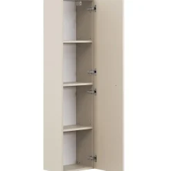 Garnero Arredamenti Mobile Bagno Sospeso-Mobile bagno sospeso fresato 80cm con colonna beige Sand