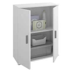 Garnero Arredamenti Mobili Lavanderia|Armadi Ufficio-Mobile bagno 61x80h cm con 2 ante multiuso legno bianco Ander